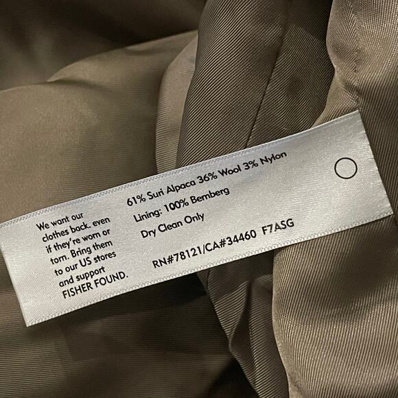 EILEEN FISHER Sheared Suri Alpaca Notched Collar Car Coat 3/4 Length‎ - Picture 5 of 10